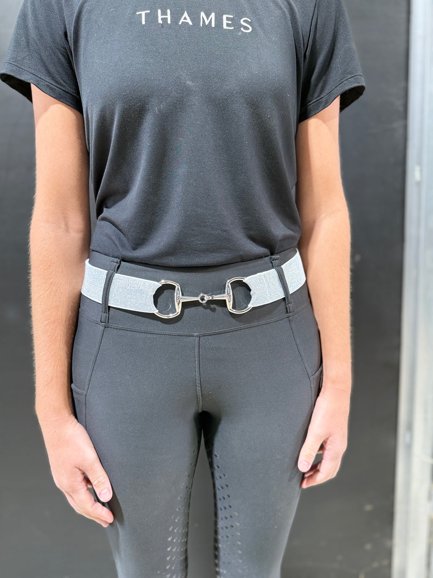 Adults Silver Glitter Snaffle Bit Belt