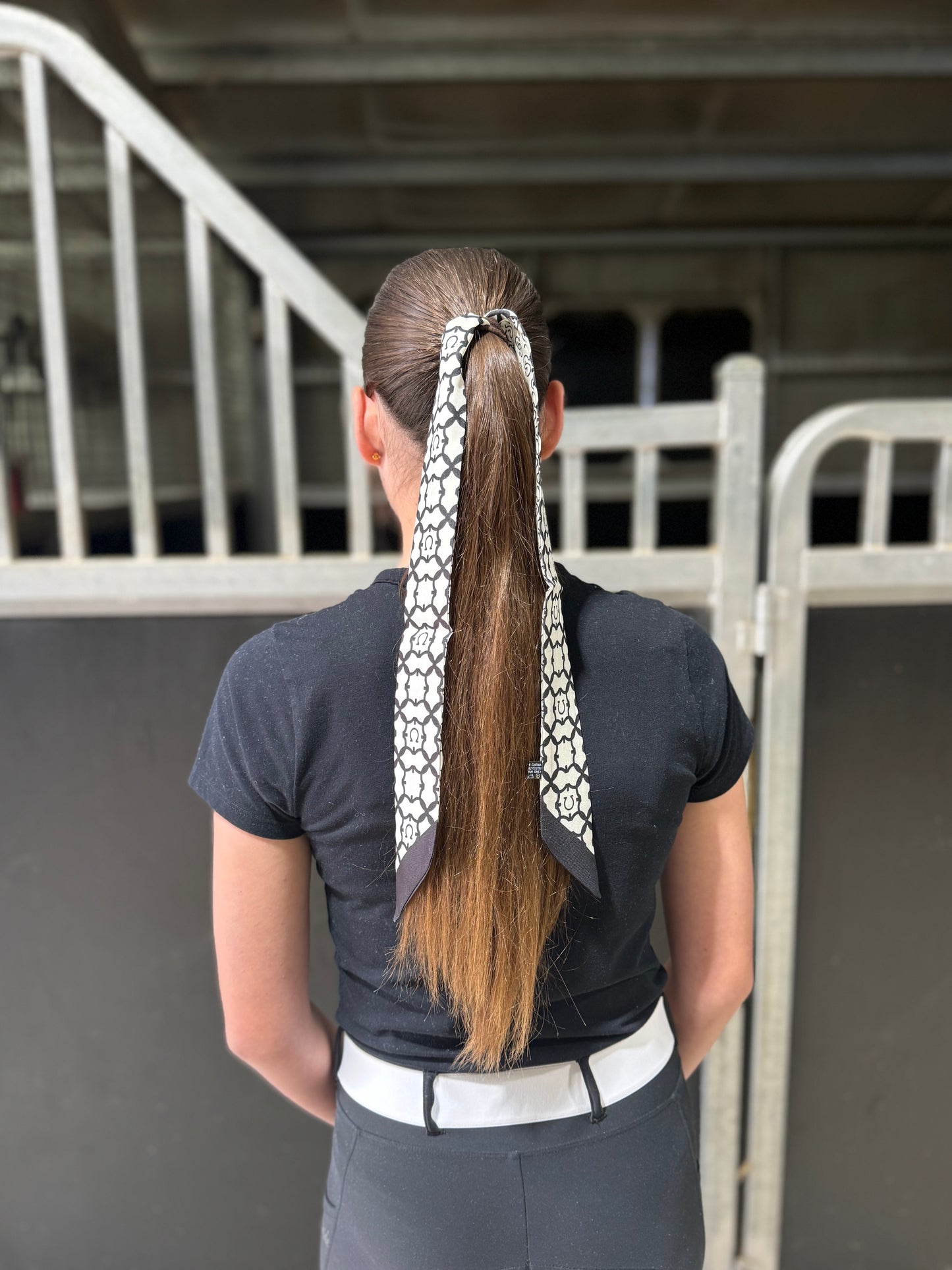 Off White/Black Hair Tie