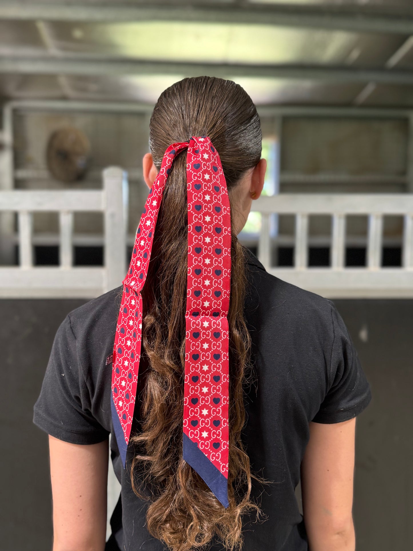 Red/Navy Hair Tie