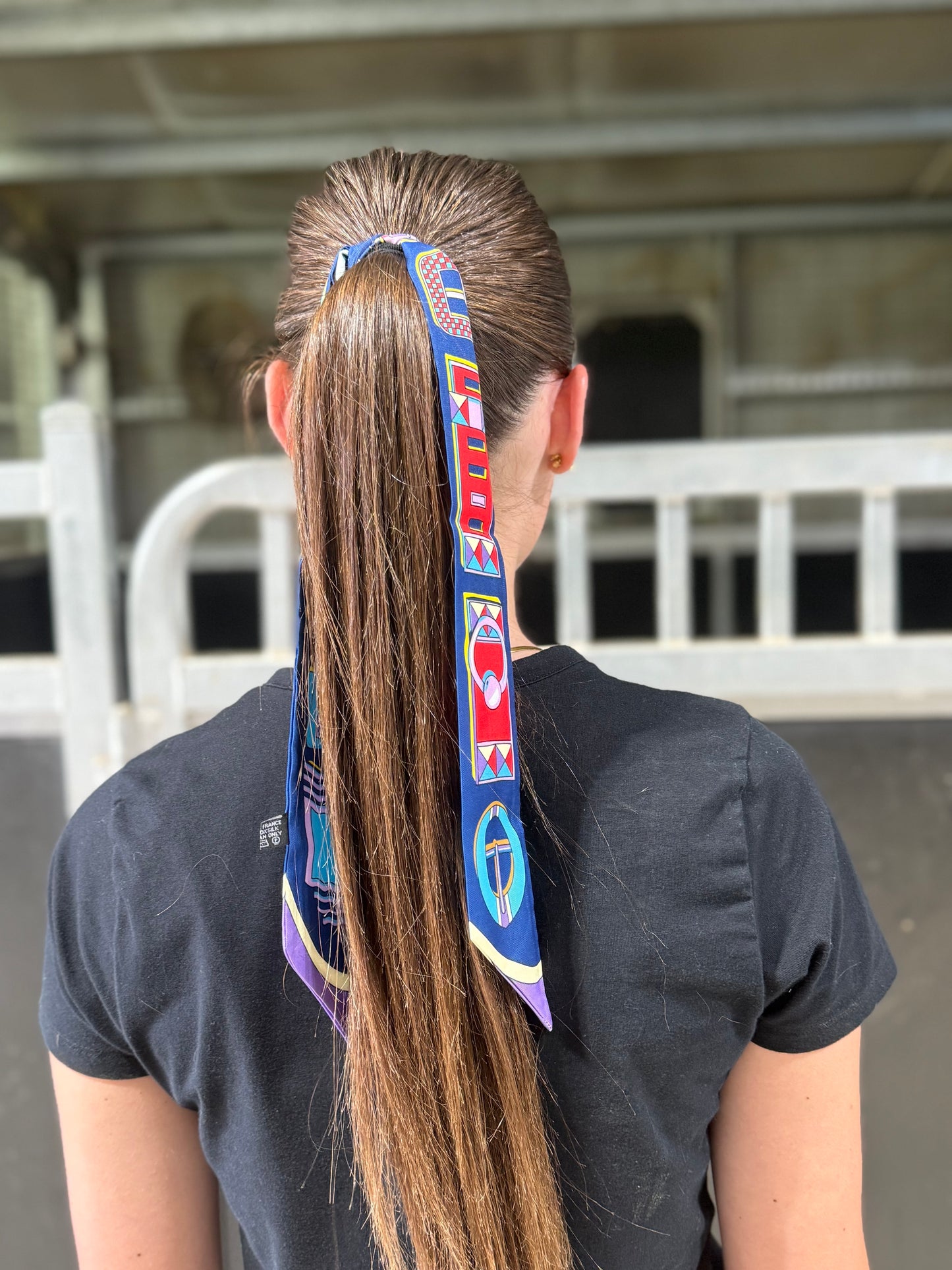 Red/Blue Horse Hair Tie