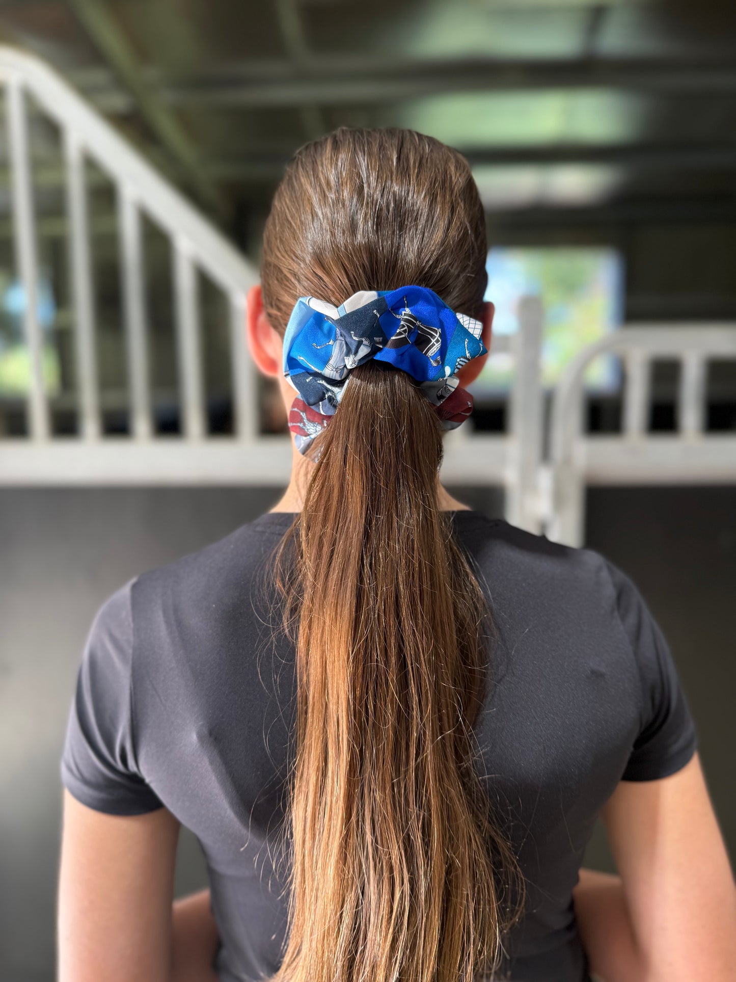 Blue Horse Theme Scrunchie