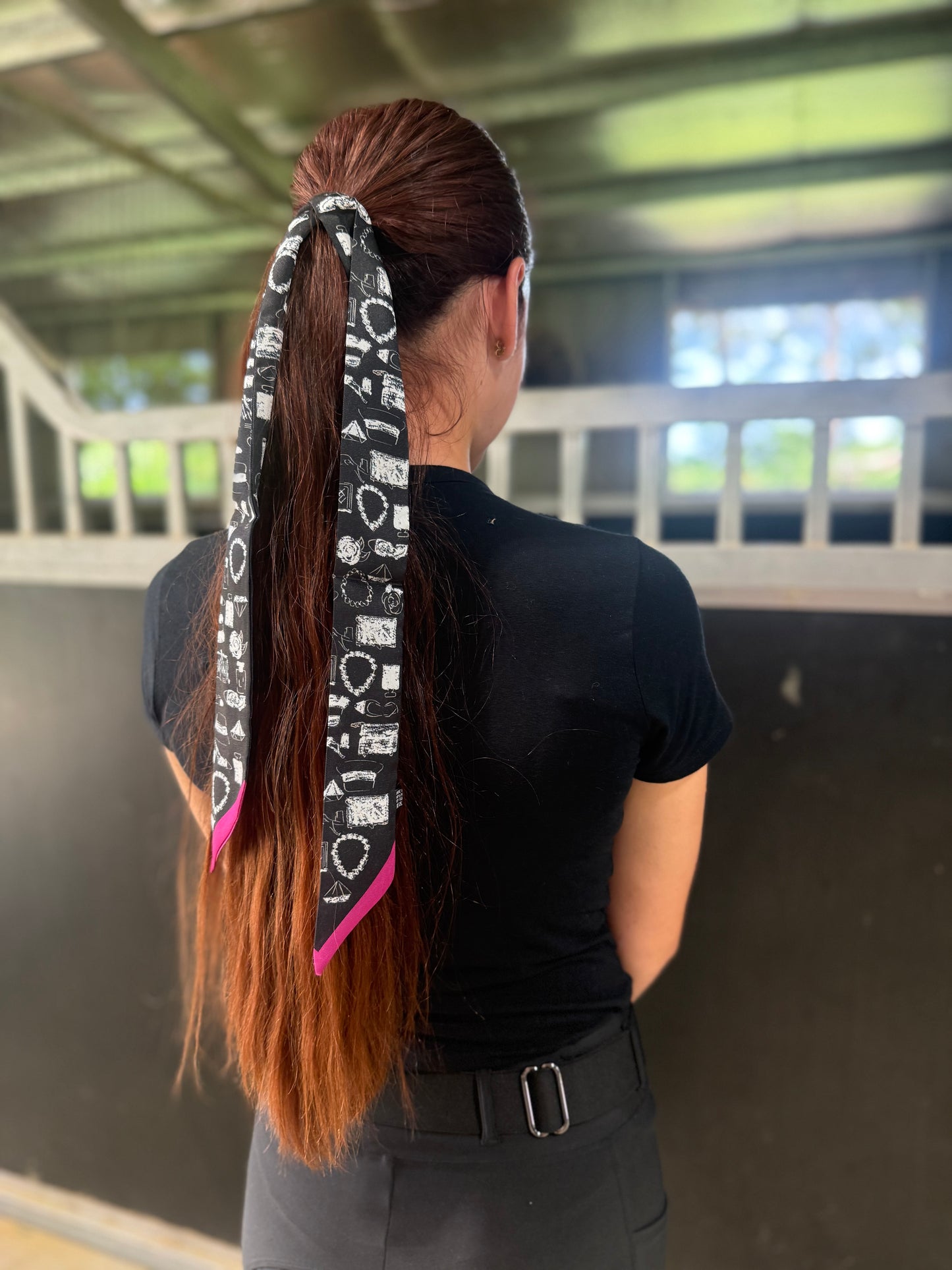 Black/Pink Hair Tie