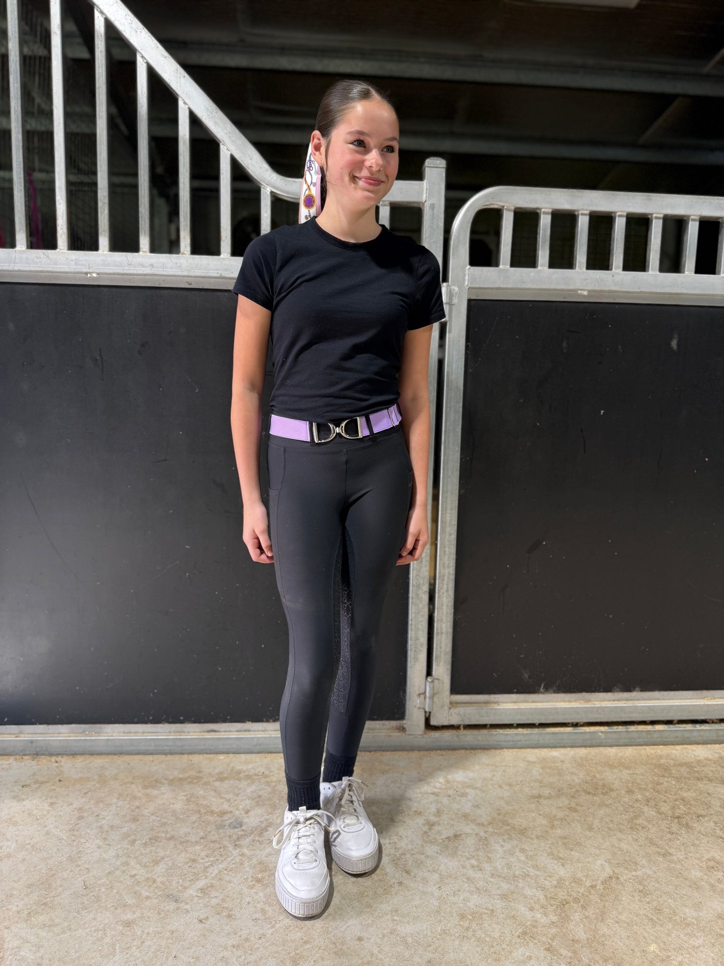 Child’s Mauve Silver Stirrup Belt