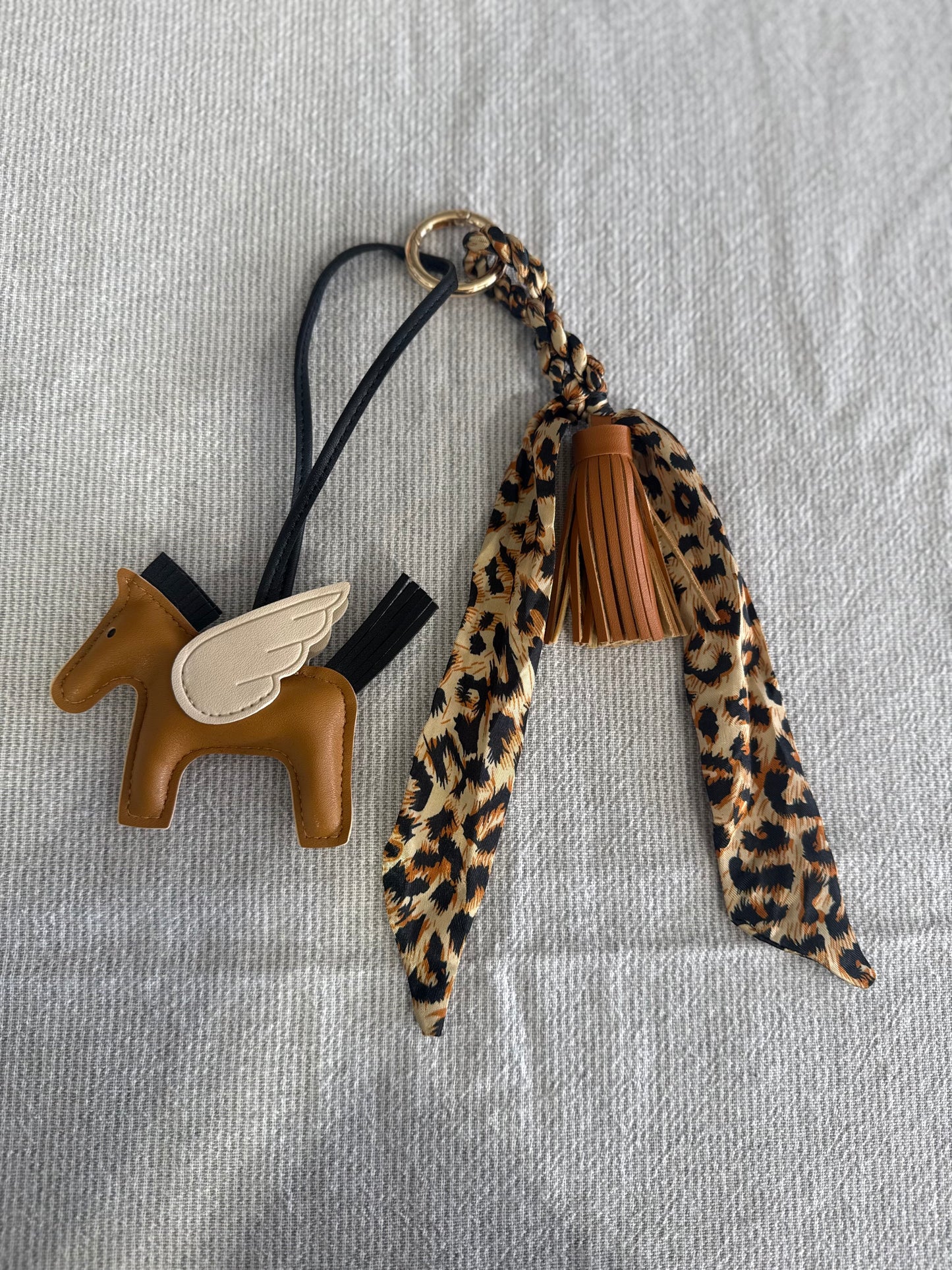 Brown/Leopard Horse Keyring