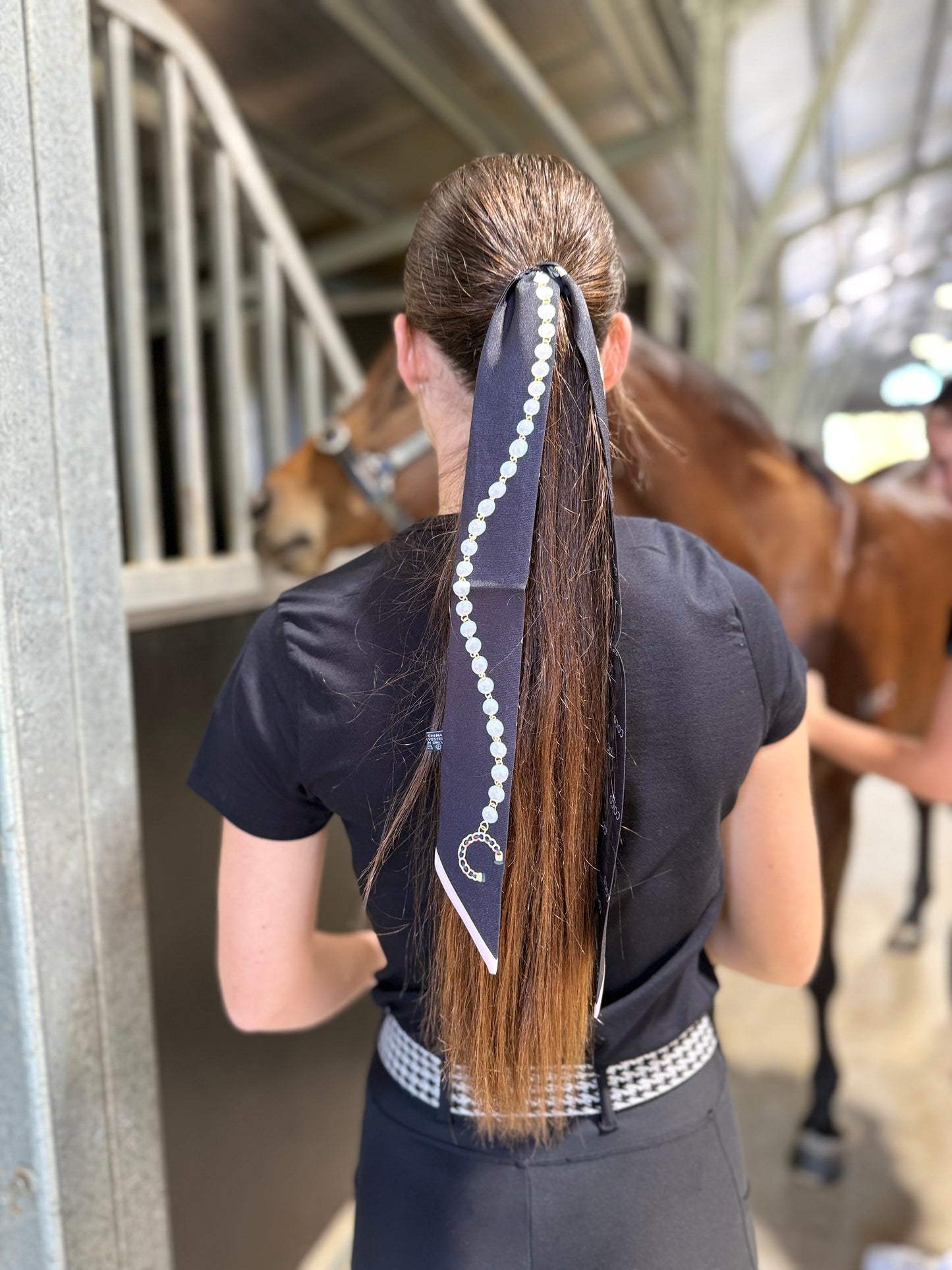 Hair Tie Black/Pink Bits