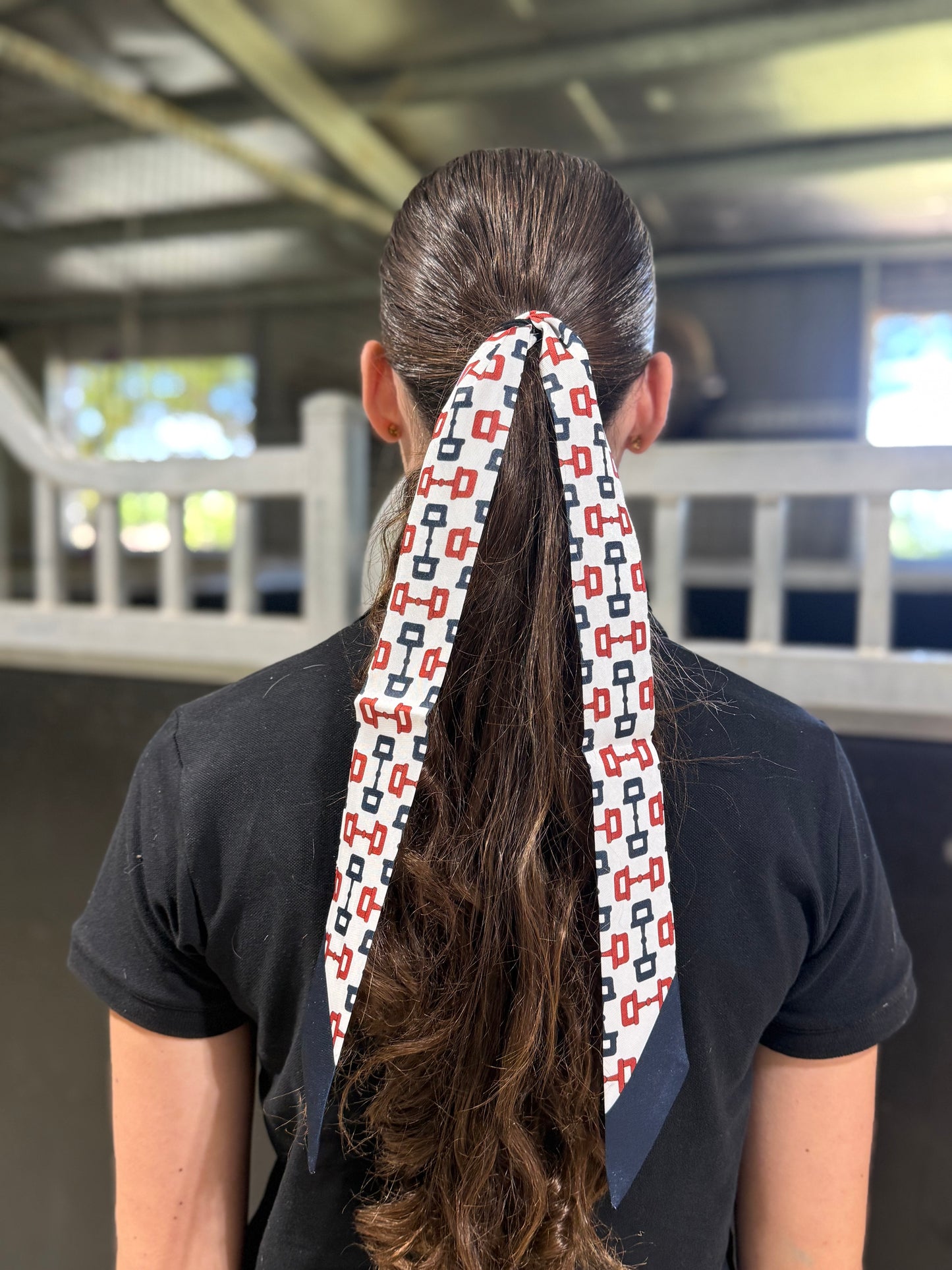 White/Red/Navy Hair Tie