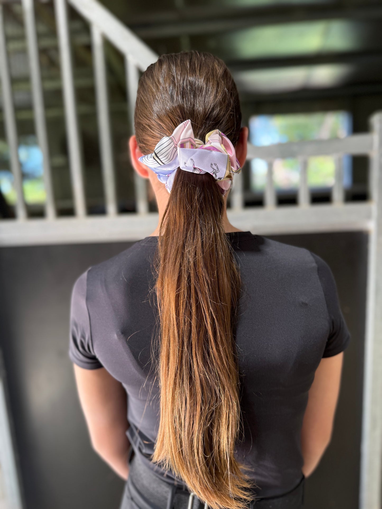 Purple Horse Theme Scrunchie