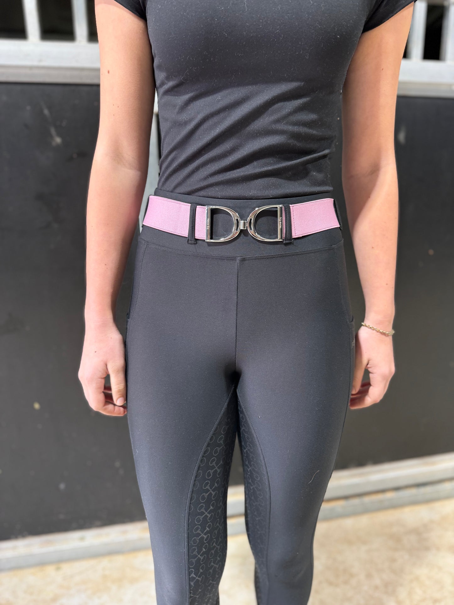 Adults Plum Silver Stirrup Belt