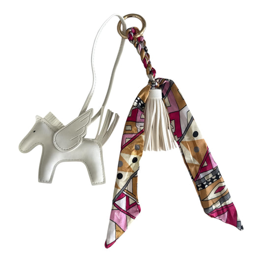White/Pink Horse Keyring