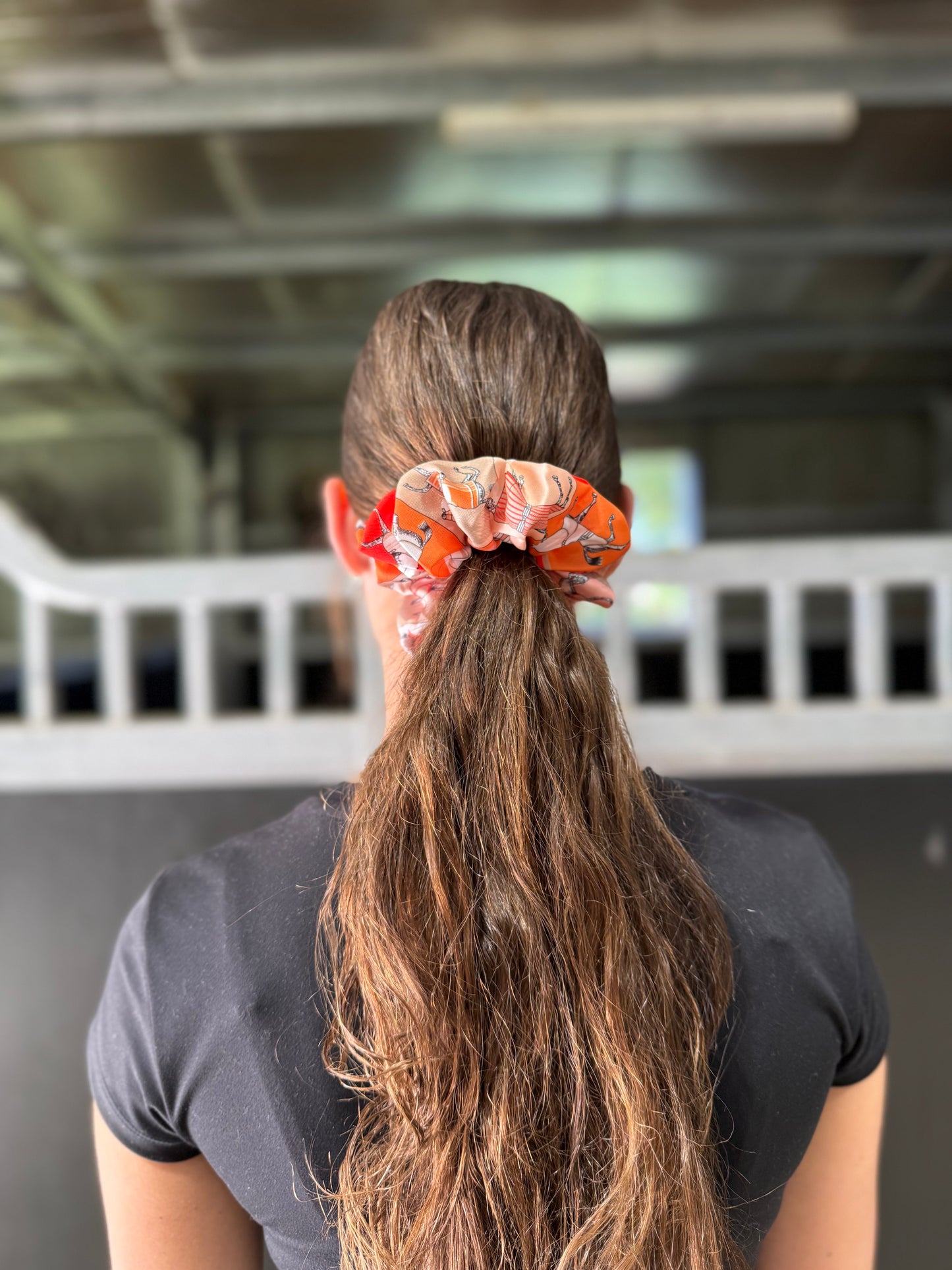Orange Horse Theme Scrunchie