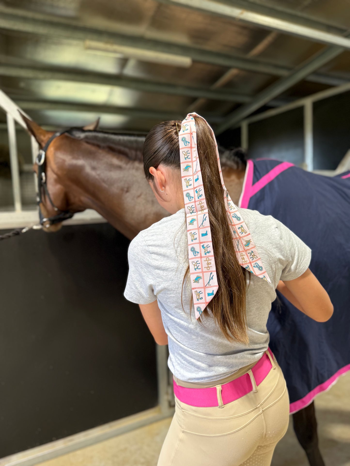 Hair Tie Pink Horse/Gear