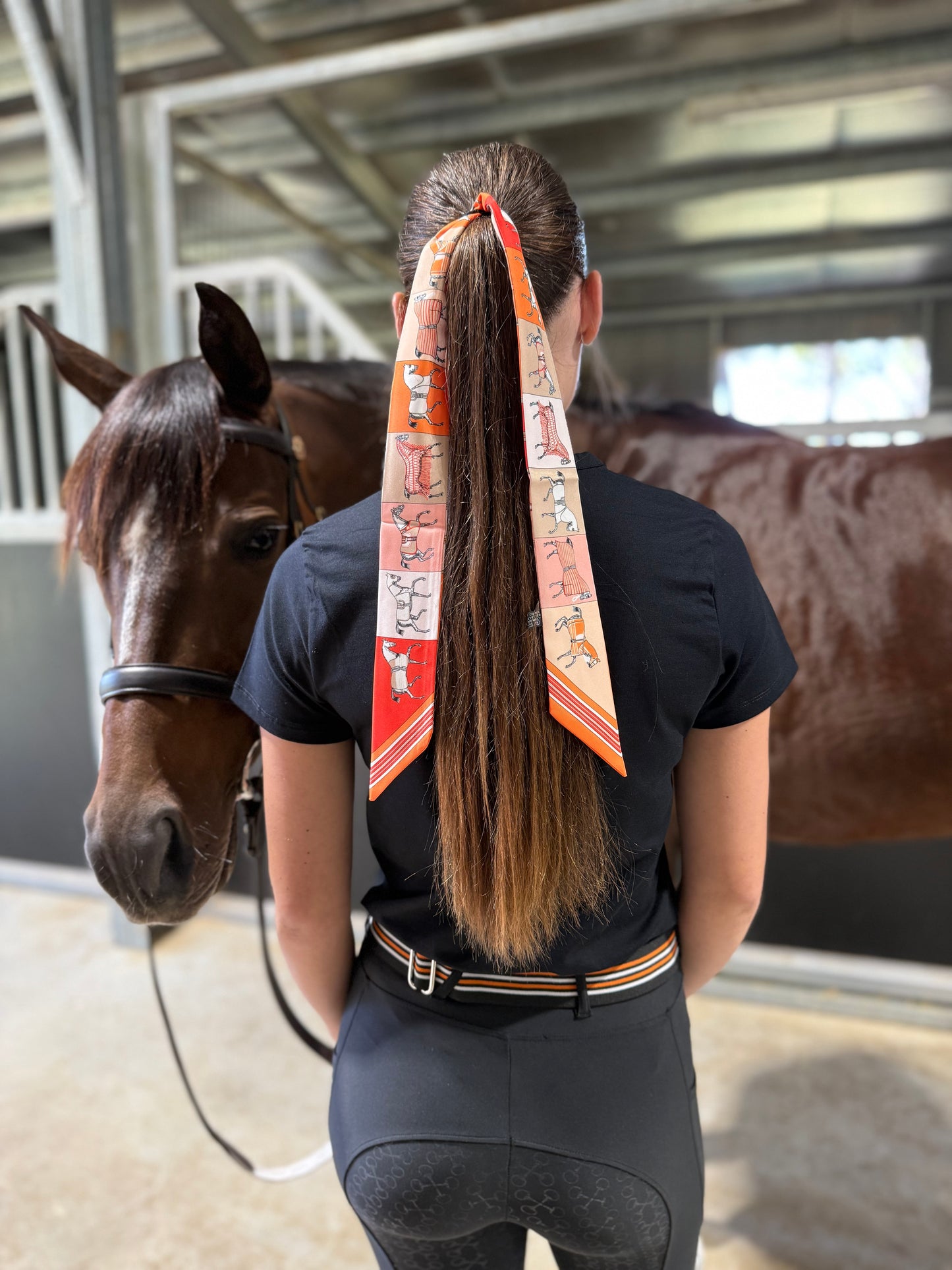 Hair Tie Orange Horse