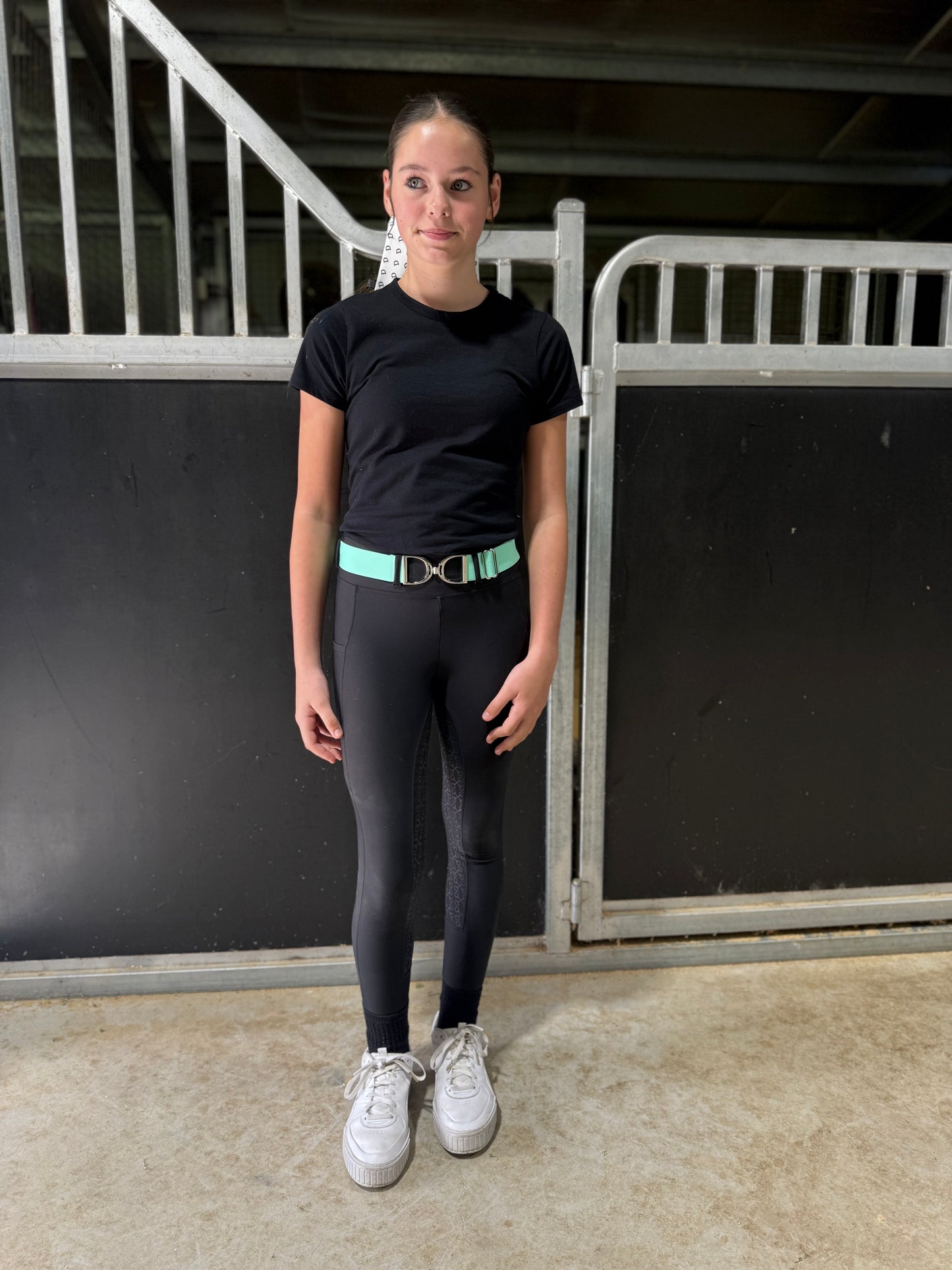 Child’s Mint Green Silver Stirrup Belt