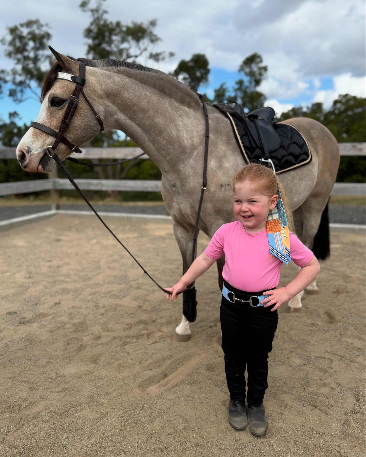 Child’s Light Blue Silver Snaffle Bit Belt