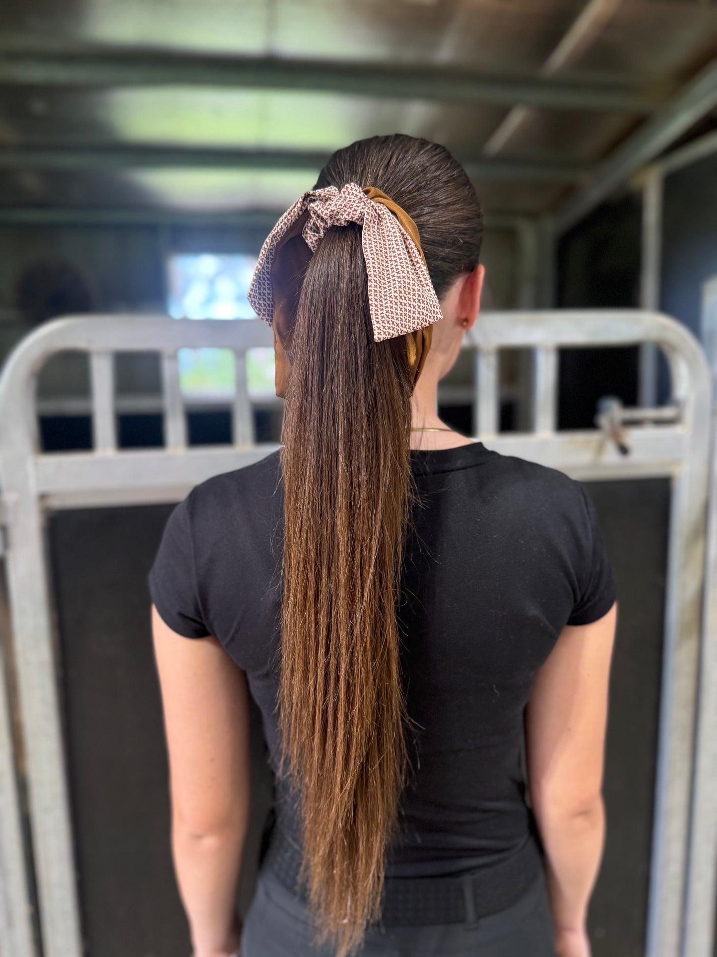 Brown/White Scrunchie
