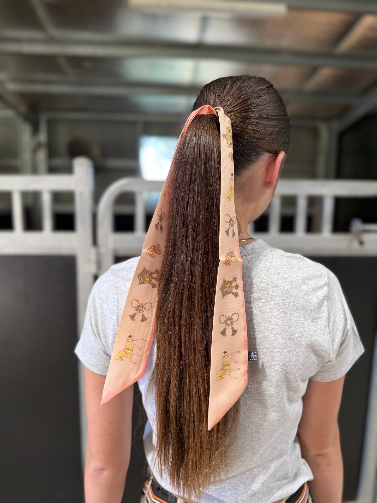 Hair Tie Light Pink Horses