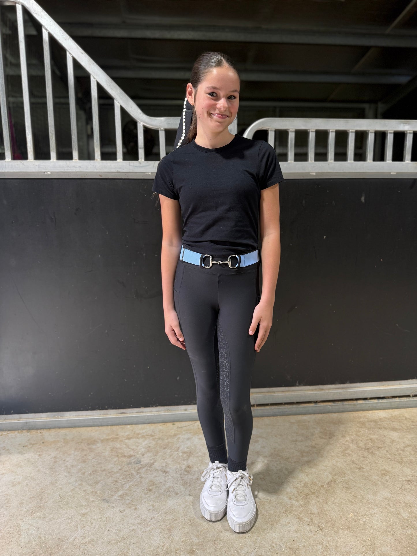 Child’s Light Blue Silver Snaffle Bit Belt