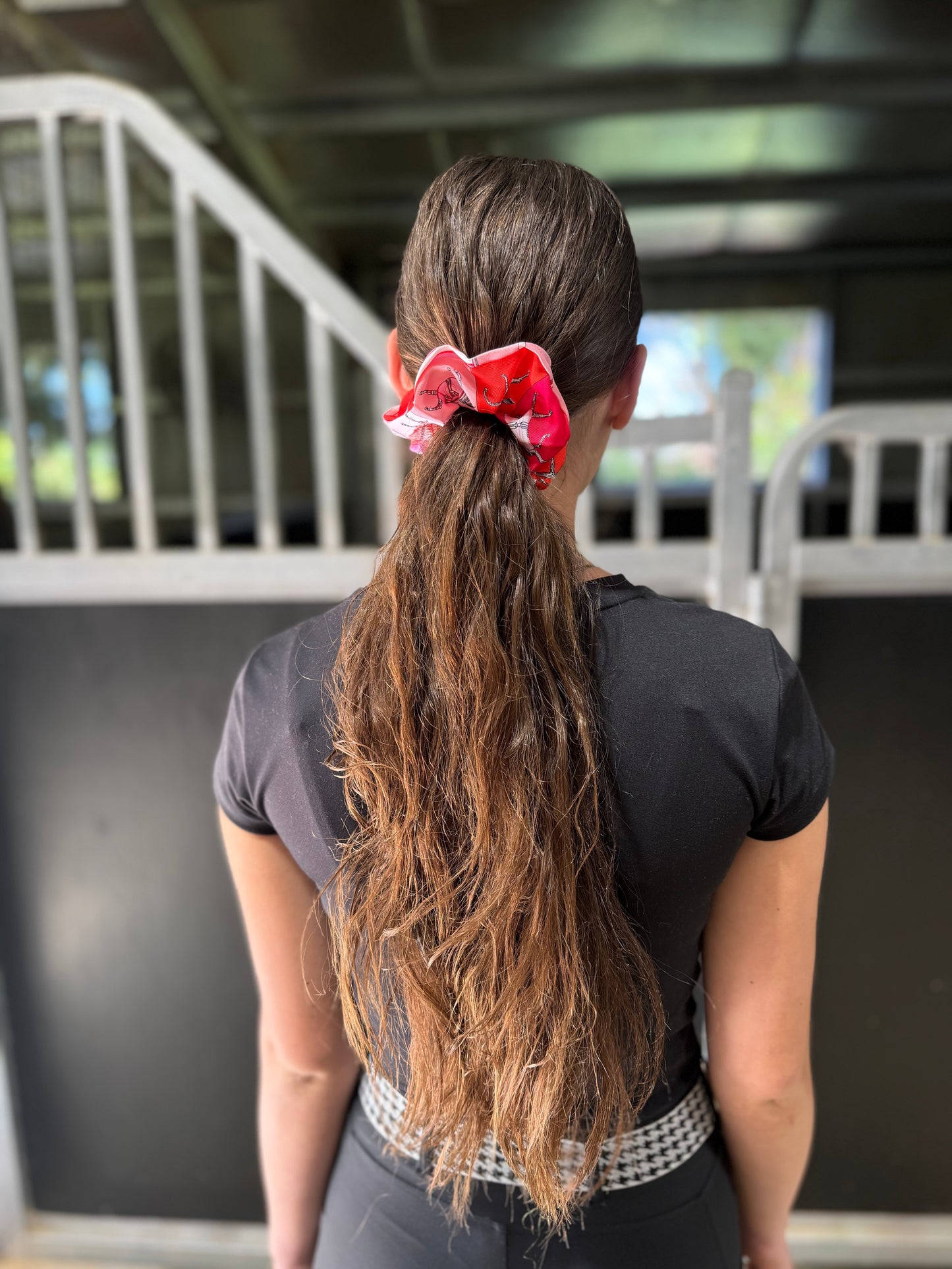 Pink Horse Theme Scrunchie