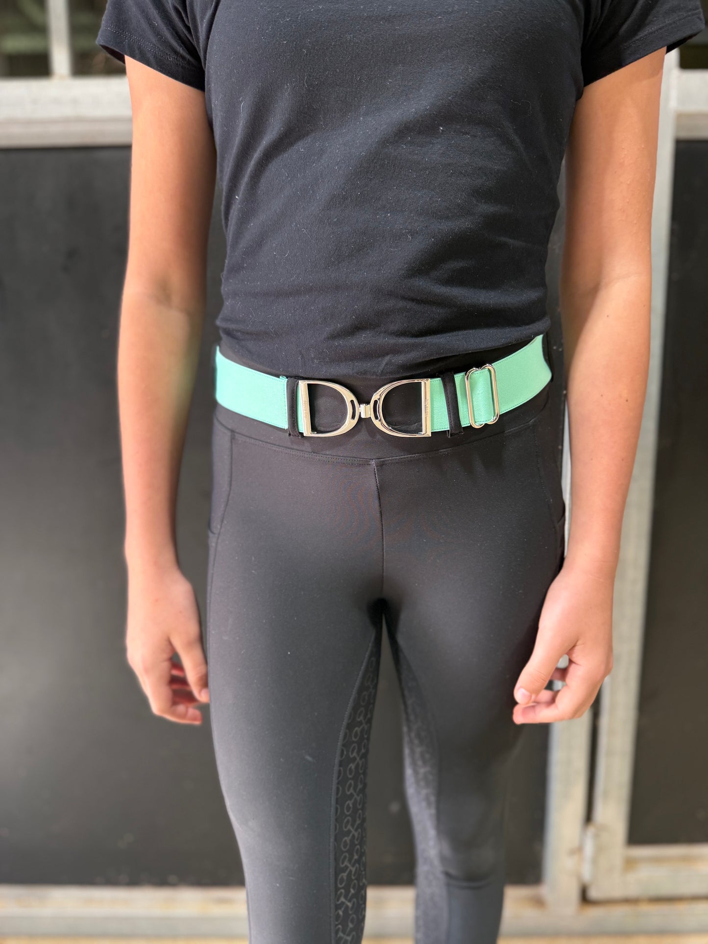 Child’s Mint Green Silver Stirrup Belt