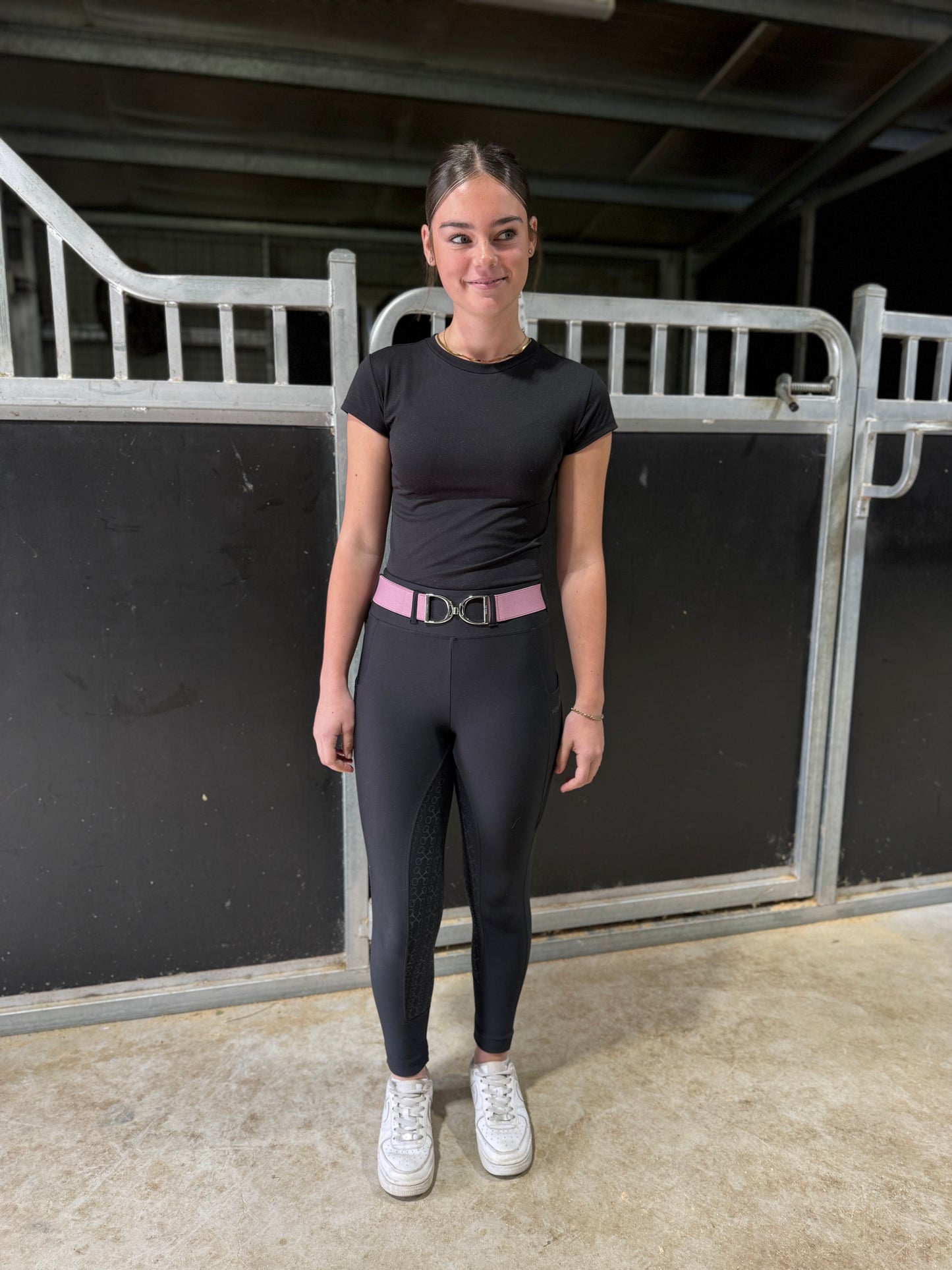 Adults Plum Silver Stirrup Belt