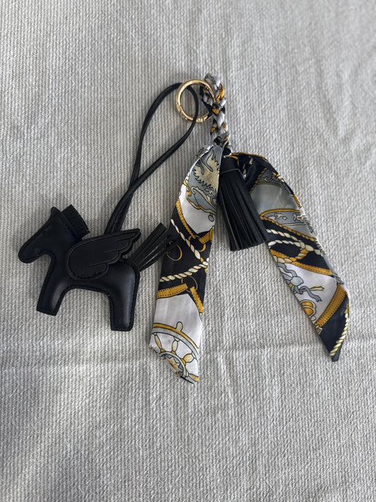Black/Gold Horse Keyring